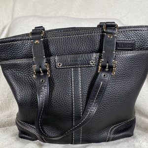 Coach black soft pebble leather handbag
